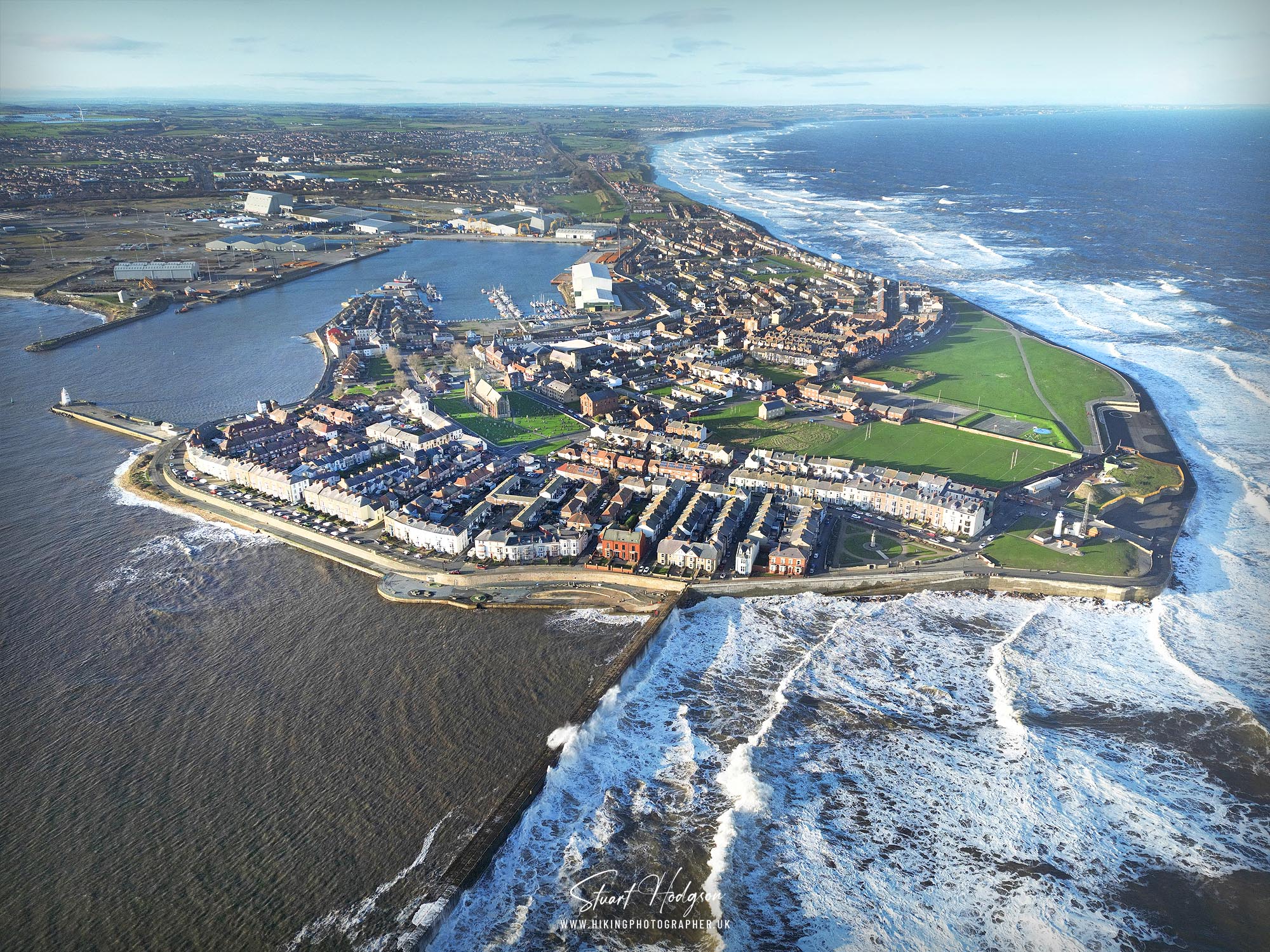 Hartlepool headland walk drone hike route map