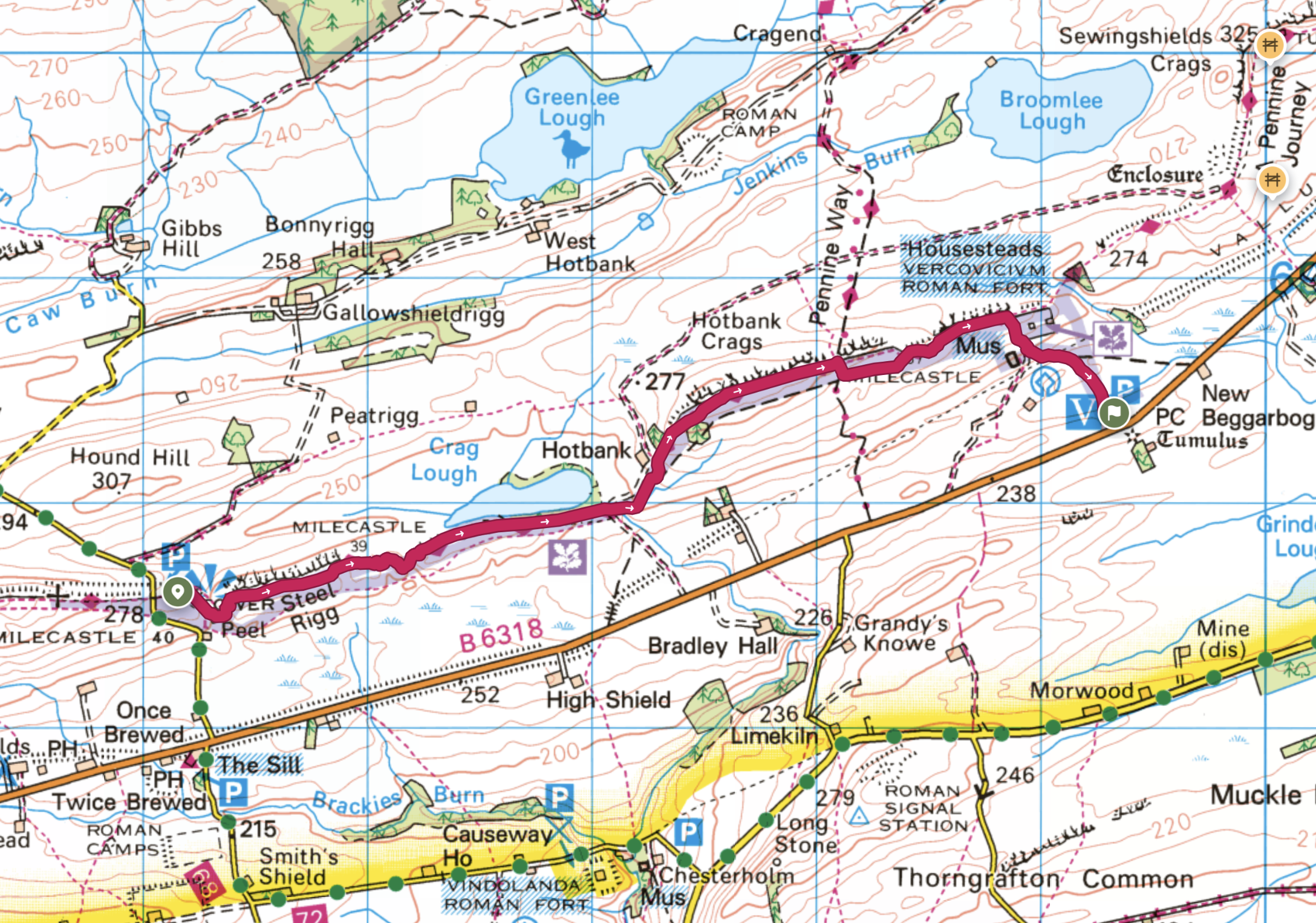 's-wall-map-route-steel-rigg-to-housesteads