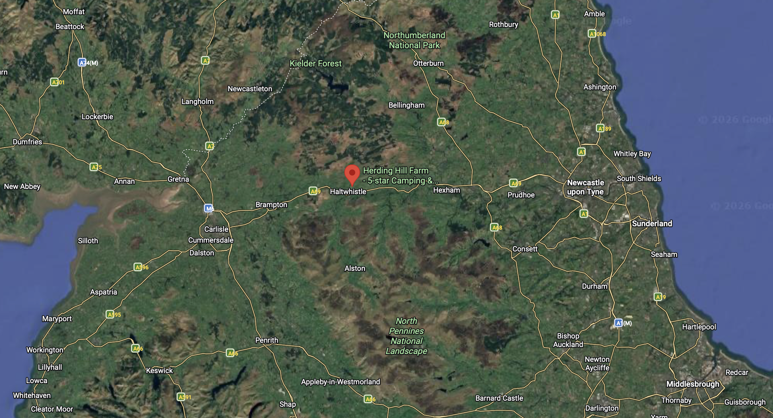 herding-hill-farm-campsite-glamping-northumberland-location